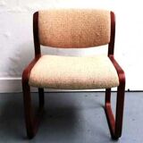 Set of 3 Strafor armchairs wool and wood