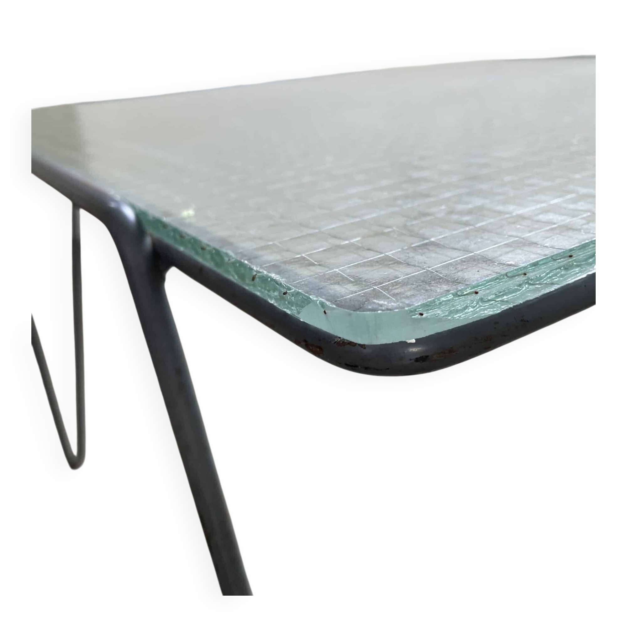 Minimalist, industrial side or coffee table, Arnold Bueno de Mesquita, 1950s