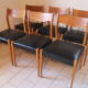 Series of 6 Scandinavian chairs in teak and skaÏ