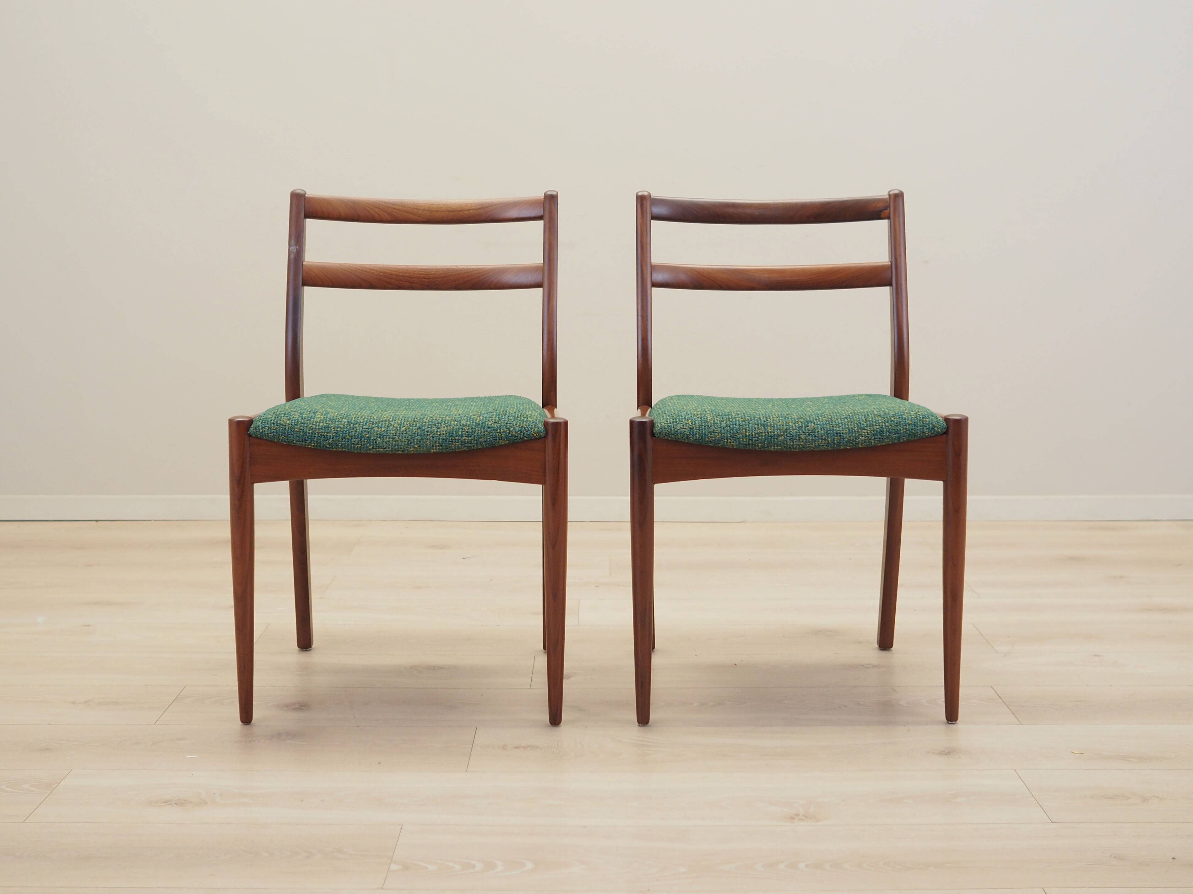 Set of two teak chairs, Danish design, 1970s, production: Denmark