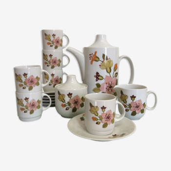 Vintage porcelain coffee service seventies flowers