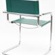 Steel and faux leather design chair
