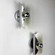 Pair of "folio" wall lights, space age, chromed metal, Italy, circa 1970s