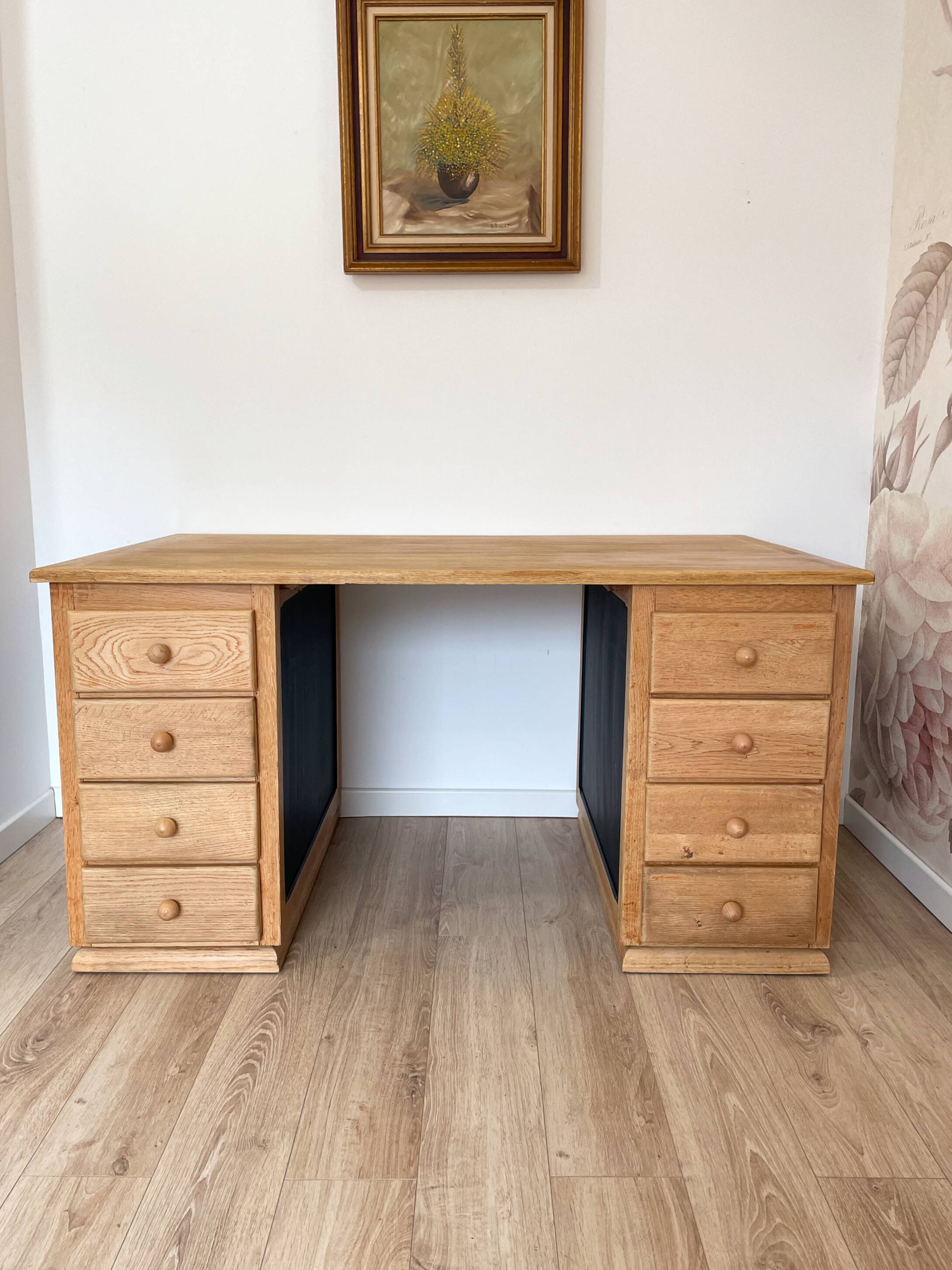 Large solid oak desk