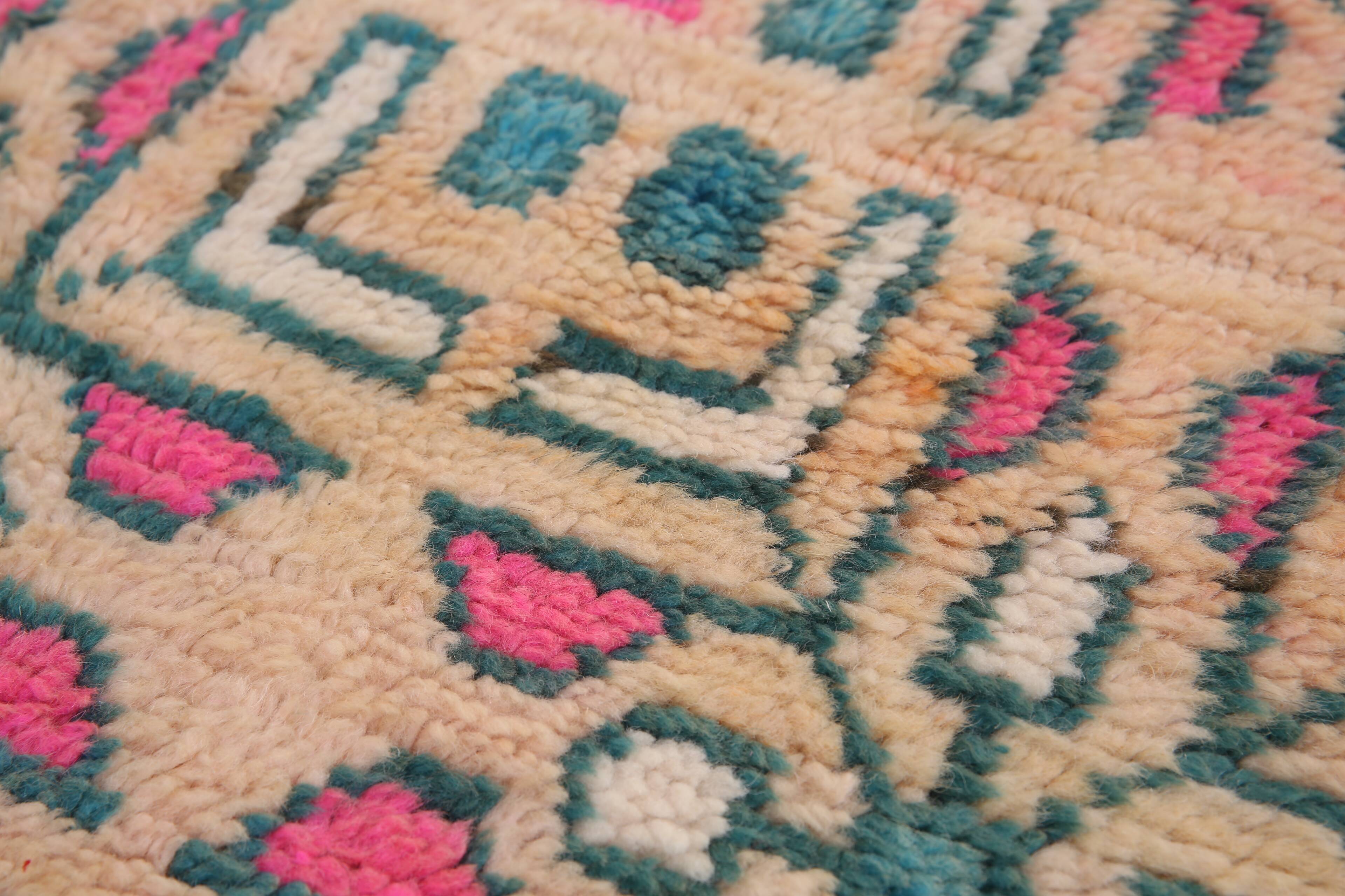 Pink Vintage Moroccan Rug 176 x 259 cm - Berber Rug Handmade - Wool Rug