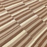 10x13 Dark Brown & Beige Vintage Kilim Rug, 311x394Cm