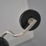 Chandelier 1930 tubular arms to 6 lights black opaline cups