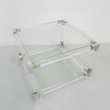 Hollywood Regency coffee table with perspex frame