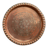Oriental tray in copper or brass engraved XXth
