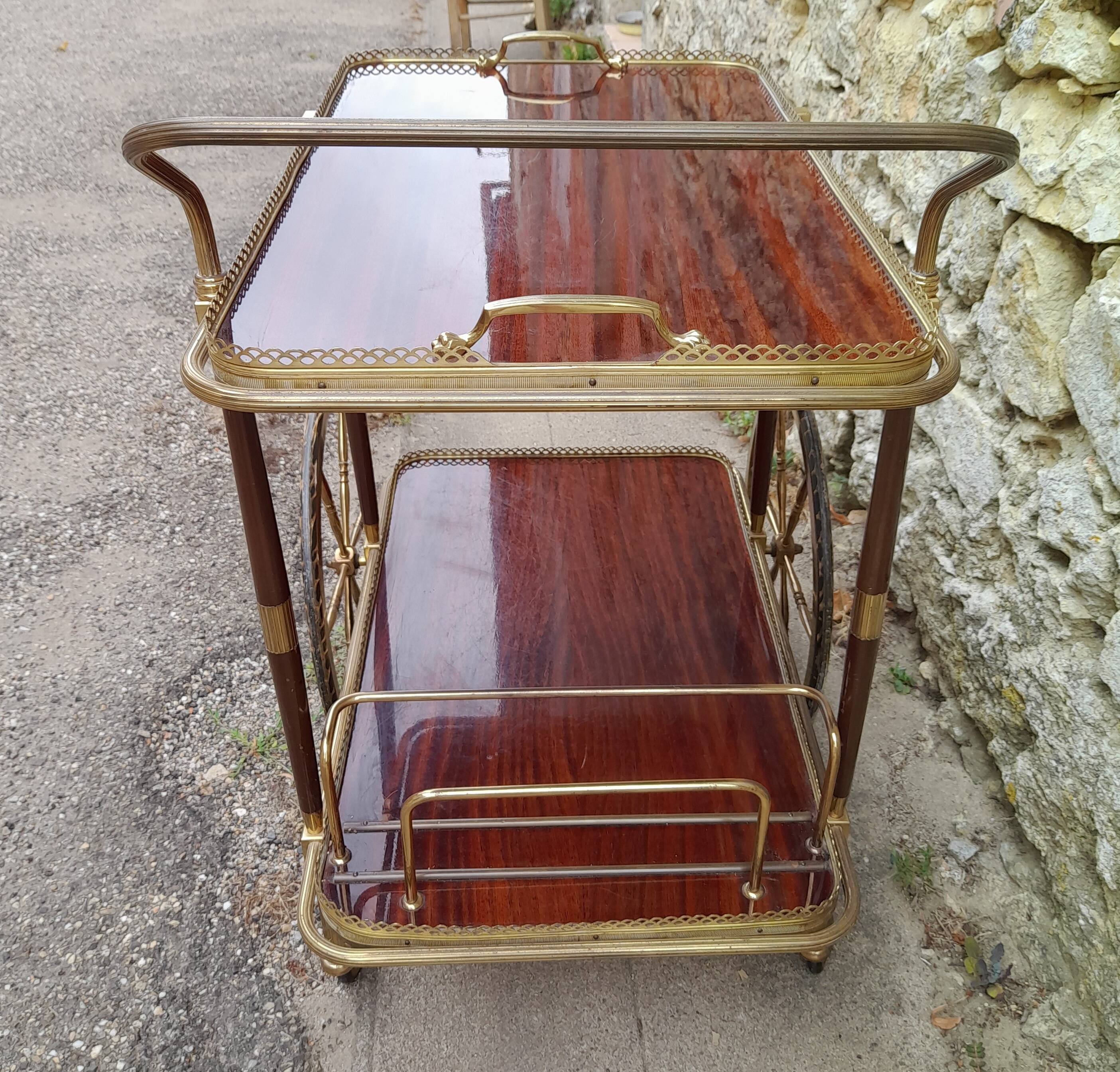 Vintage rolling bar trolley