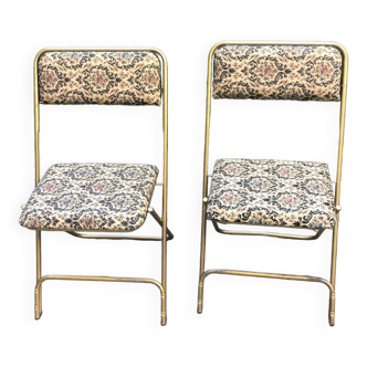 Vintage Manufrance Lafuma Flower Folding Chairs
