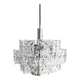 German Chromed Chandelier with Crystals from Kinkeldey, 1960s
