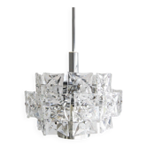 German Chromed Chandelier with Crystals from Kinkeldey, 1960s