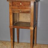 Restoration Curtain Bedside Table in Walnut 19th Century