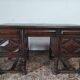 Bureau Mazarin style Louis XIII en chêne