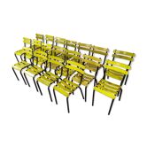 18 yellow metal bistro chairs