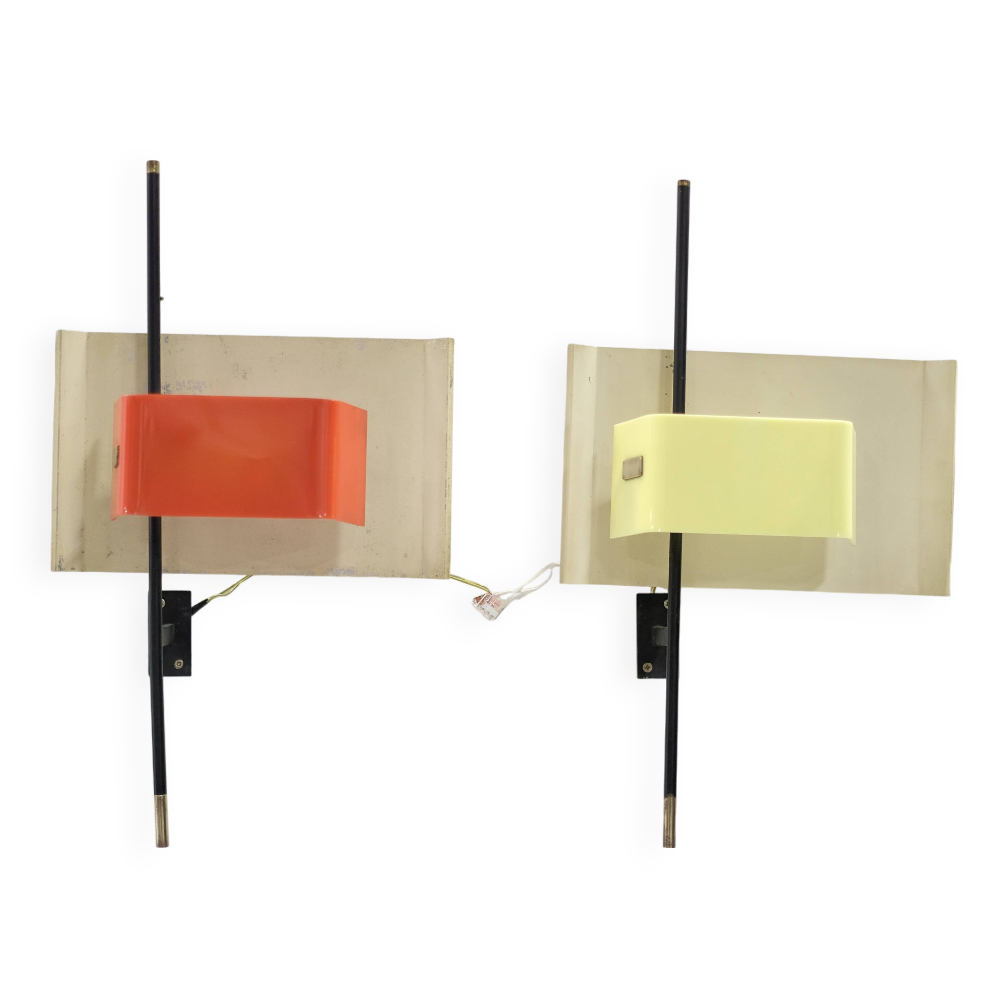 Superb pair of 2020 model wall lights by Bruno Gatta for Stilnovo - 1955s