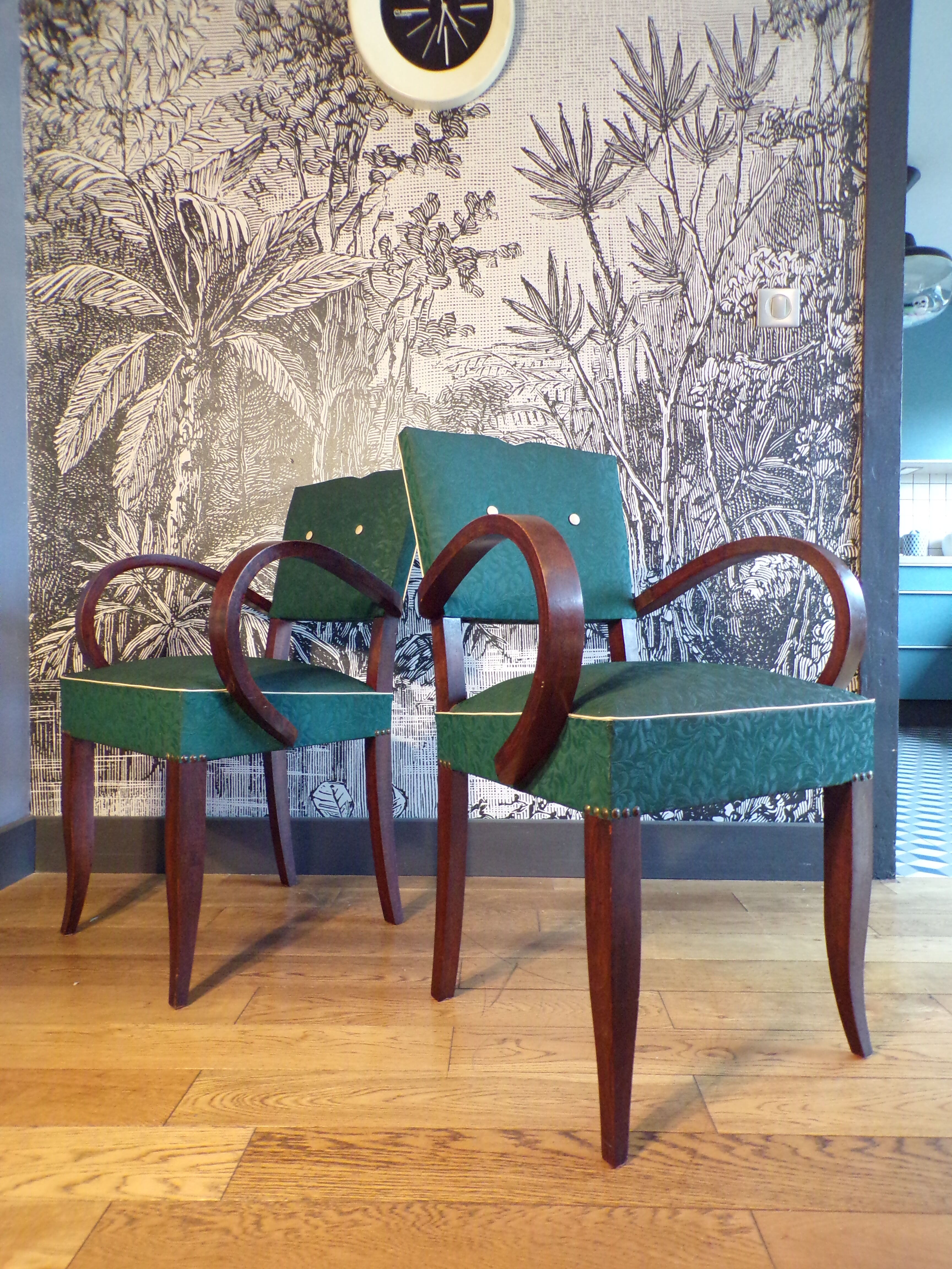 Pair of armchairs bridge mustache