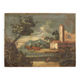 Italian artwork seascape oil on canvas from the 18th century