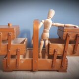 Wooden sewing basket