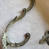 Set of 5 antique 19th century double coat hooks