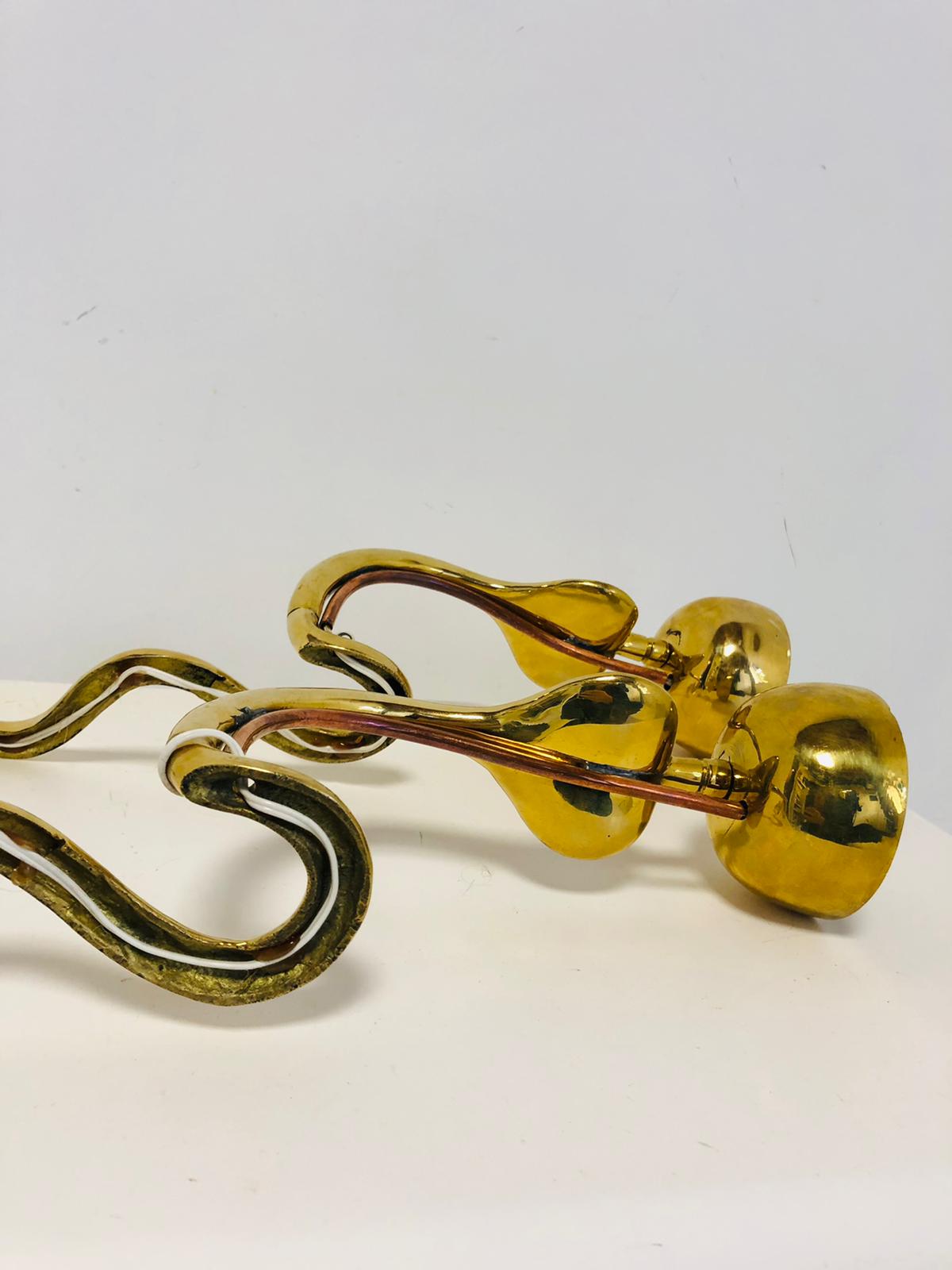 Pair of gilded bronze wall lamps