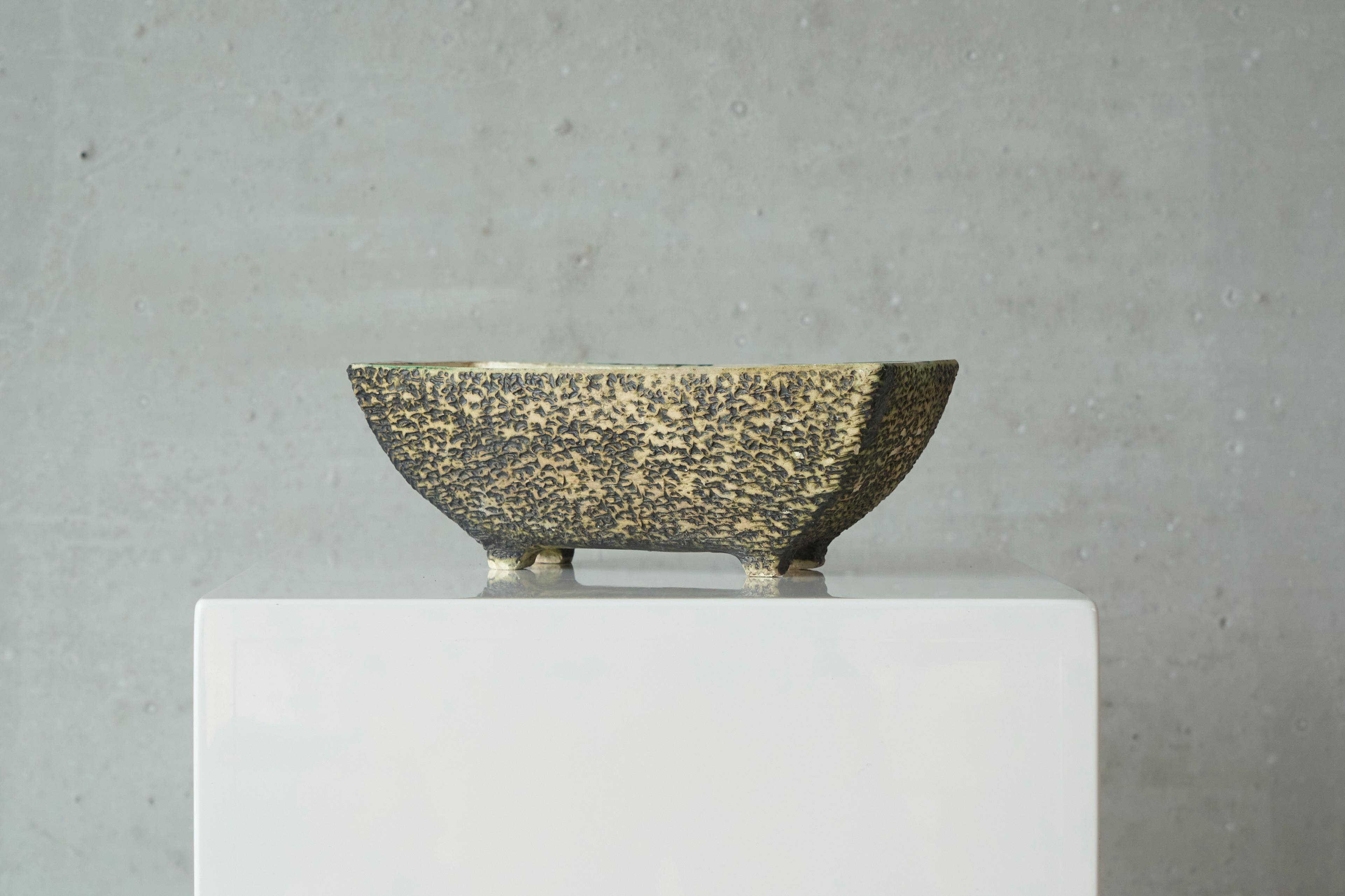 Birch Bark Studio mid-century pottery plant pot, 1950s