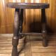 Vintage turned wood tripod milking stool #a579