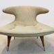 Fauteuil « Horn Chair » de Karpen of California en tissu doré et noyer
