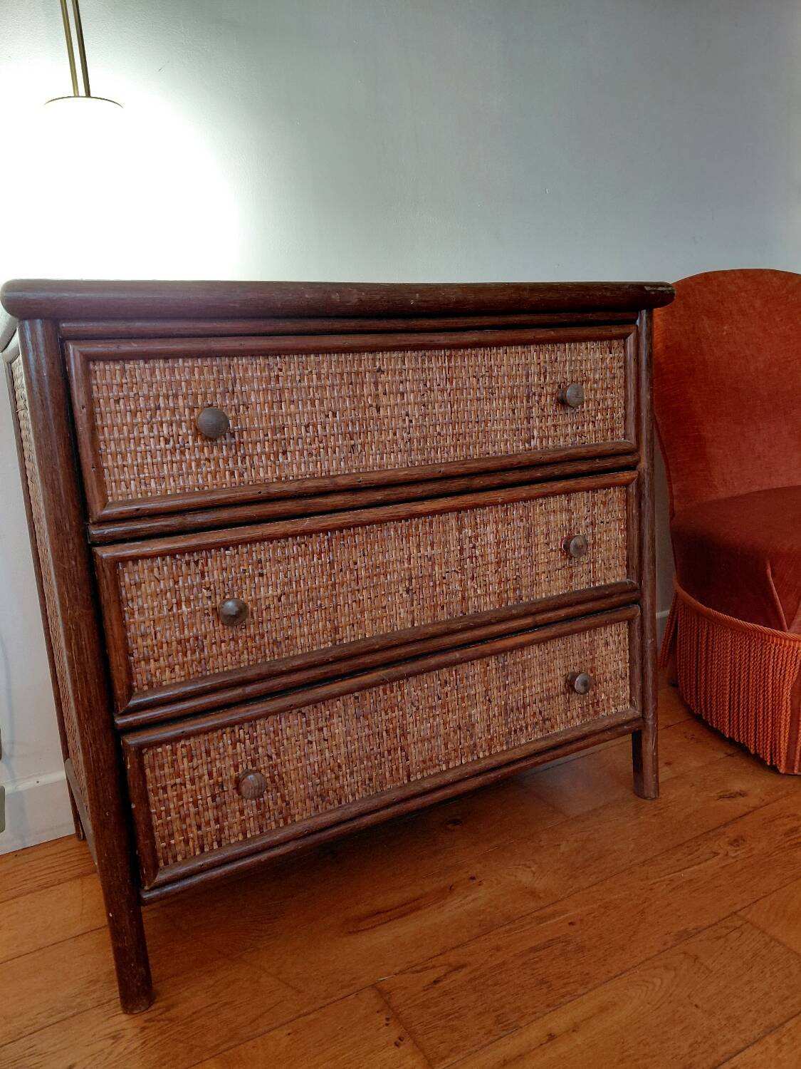 Rattan chest of drawers
