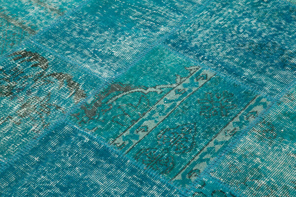 tapis oriental surteint noué à la main 171 cm x 240 cm tapis patchwork turquoise