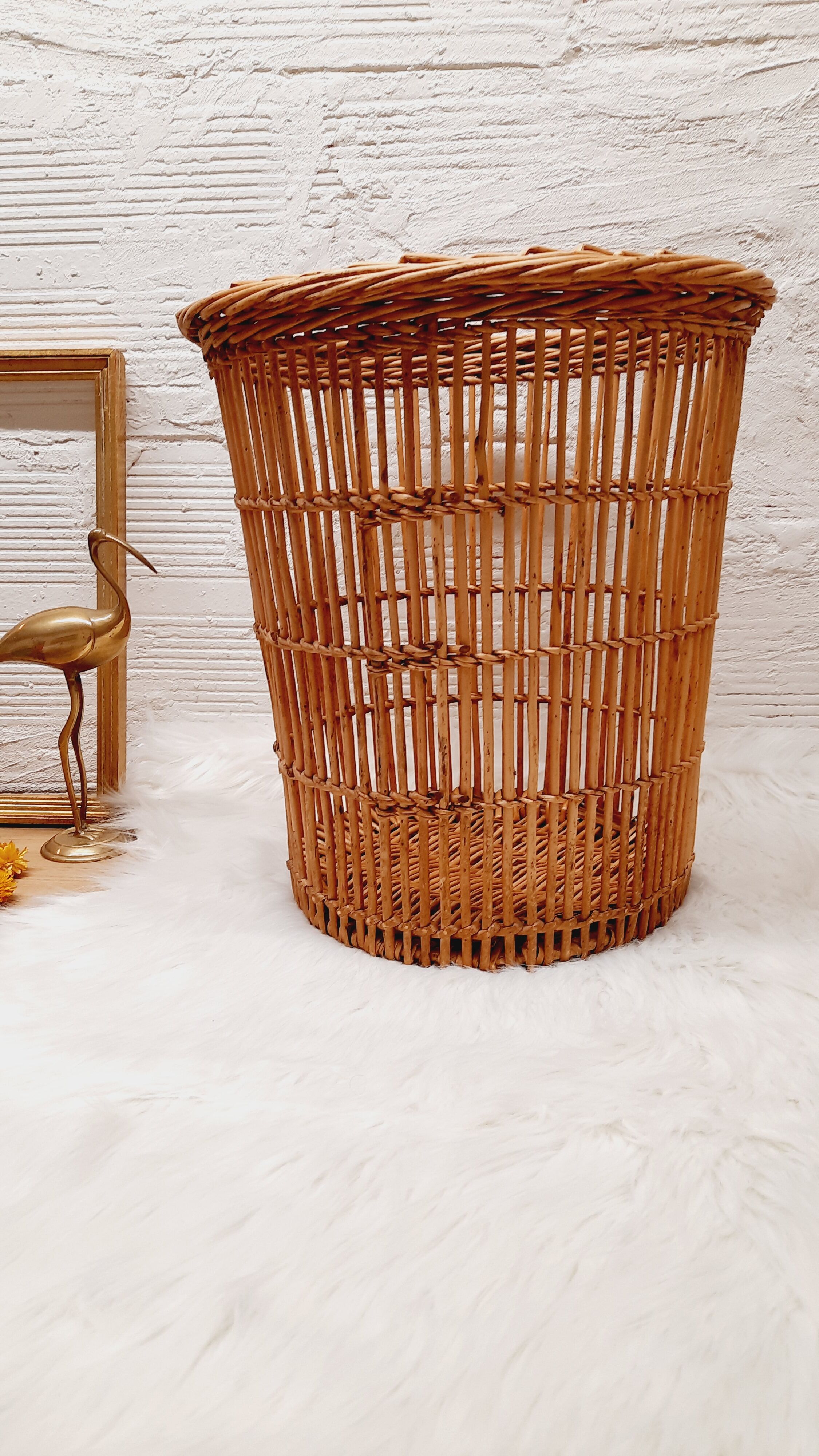Rattan paper basket