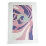 Affiche danseur en violet et rose format A4