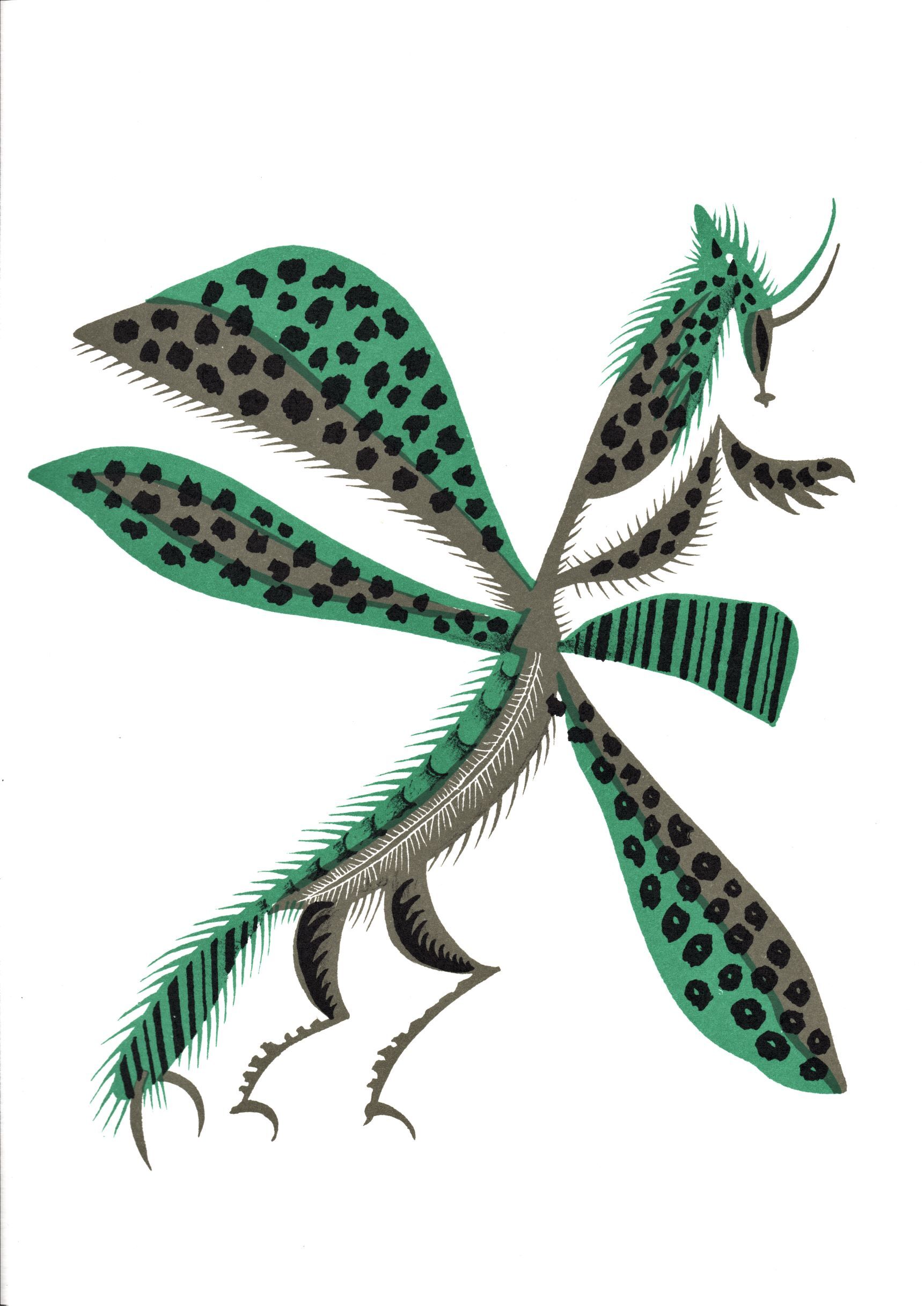 Original lithograph Jean Lurçat "Dragonfly of Castile"