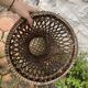 Tabouret diabolo en cannage vintage