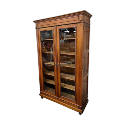 Armoire de laboratoire/vitrine/armoire de pharmacie vintage en bois