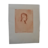 Johannes Barbara "Portrait de Oskar Kokoschka Lithographie signe et numerote