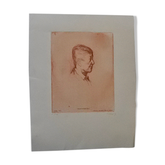 Johannes Barbara "Portrait de Oskar Kokoschka Lithographie signe et numerote