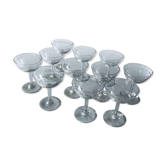 Set of 11 champagne glasses