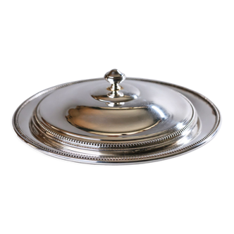 Dish with lid in silver plated copper by Silverware of France