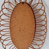 Large vintage rattan mirror