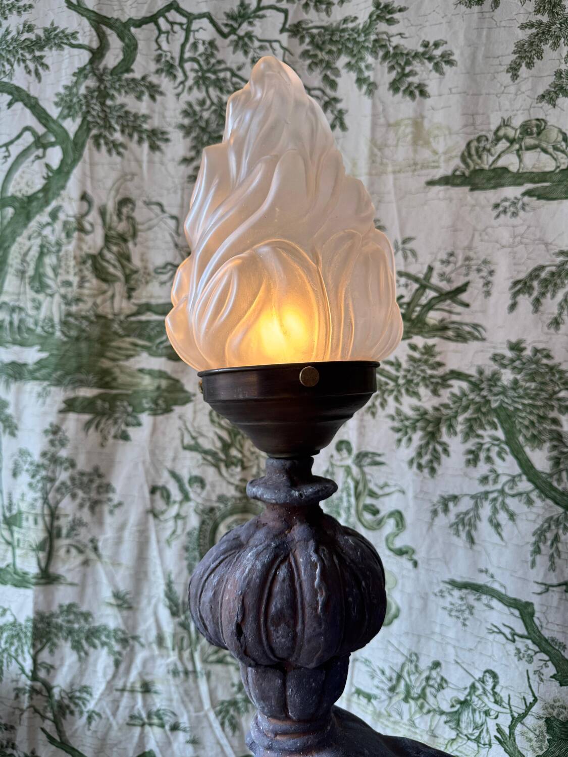 Rare and imposing wall light, torchiere mid-20th century