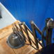 Lampe de table de bureau de ciseaux industriels de cru des années 1950