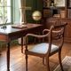 Directoire style armchair in solid wood – Openwork back/rest and sabre legs
