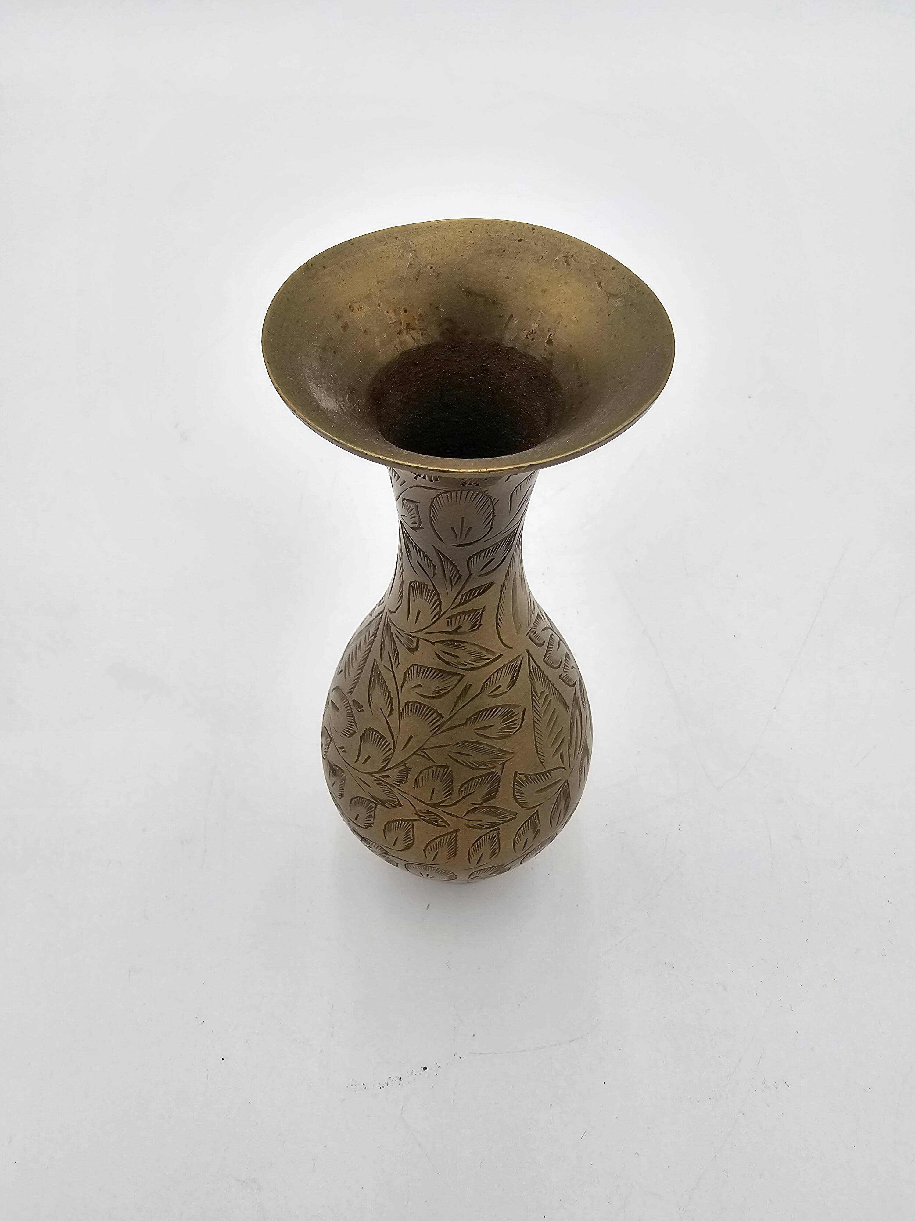 Indian vase with flower decoration