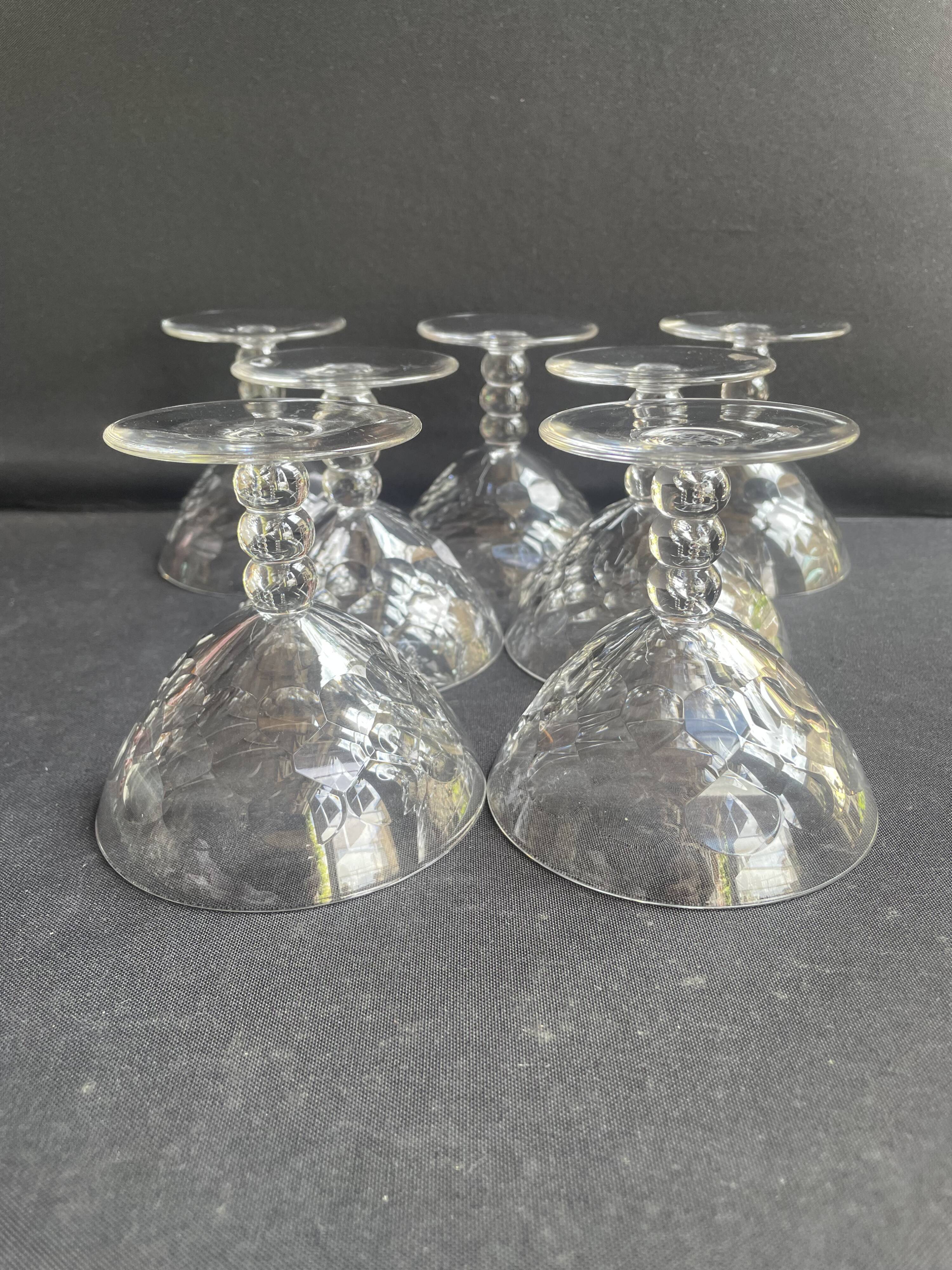 7 Baccarat Saint Hélier champagne glasses