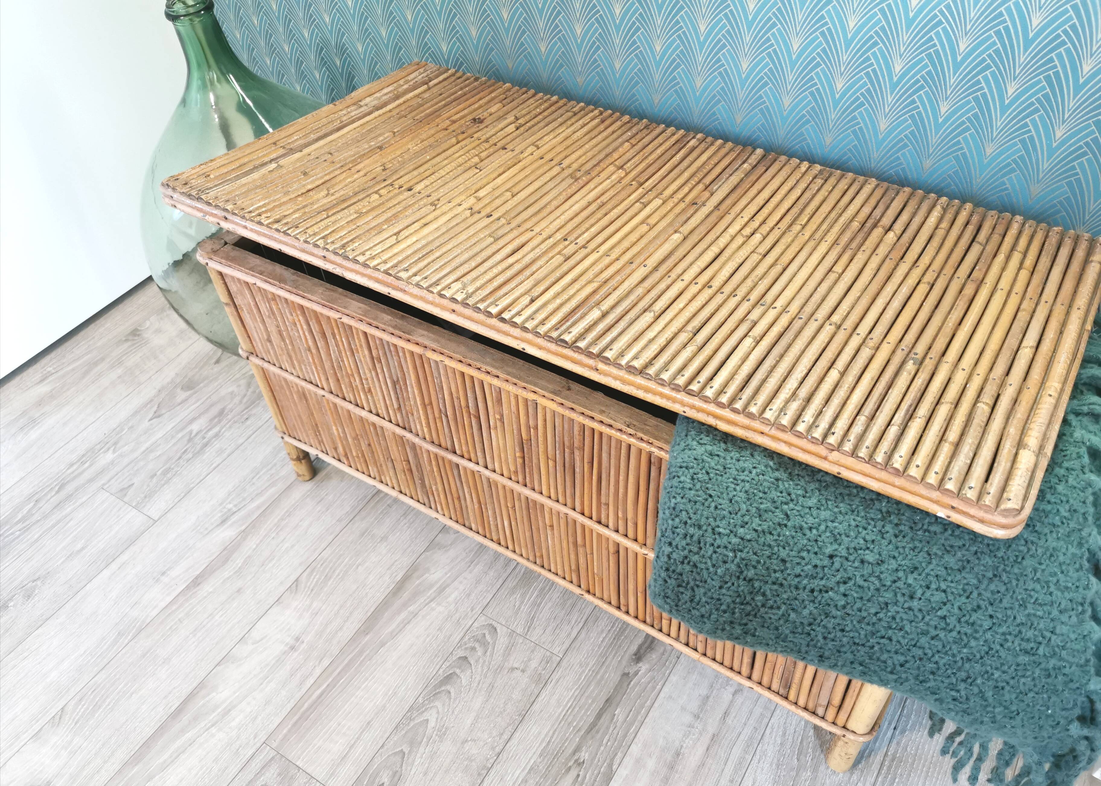 Vintage rattan box