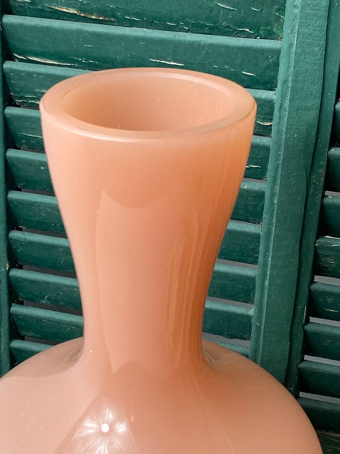 Large pink opaline vase