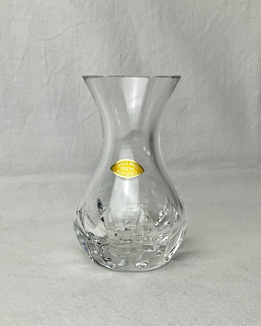 Hand-cut vintage crystal vase