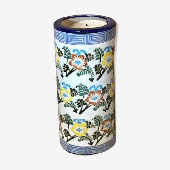 Enamelled ceramic umbrella stand